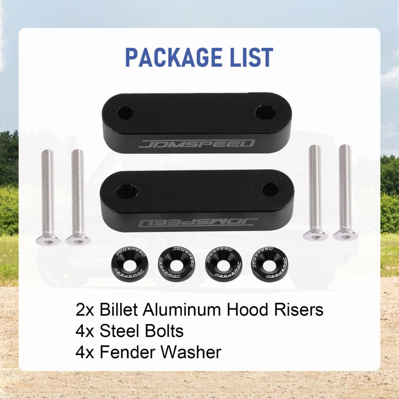 JDMSPEED فاصل غطاء محرك أسود مؤكسد 3/4" بديل لهوندا سيفيك CRX ديل سول أكورا إنتغرا - Image 5